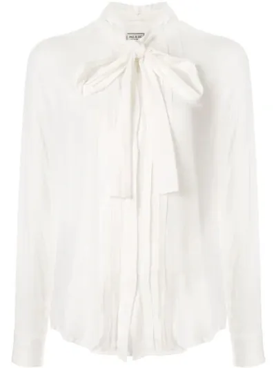 Paul & Joe Leviolon Pleated Crepe Blouse In White