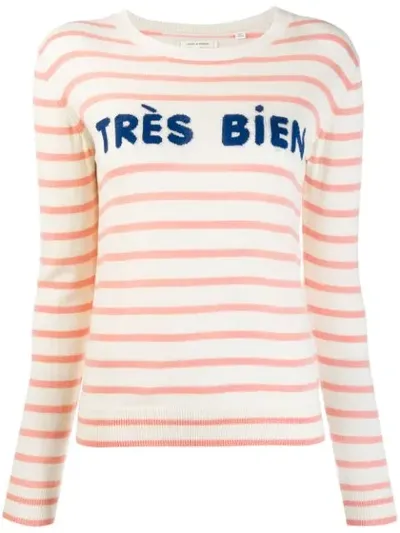 Chinti & Parker Cream Tres Bien Striped Cashmere Sweater In Neutrals