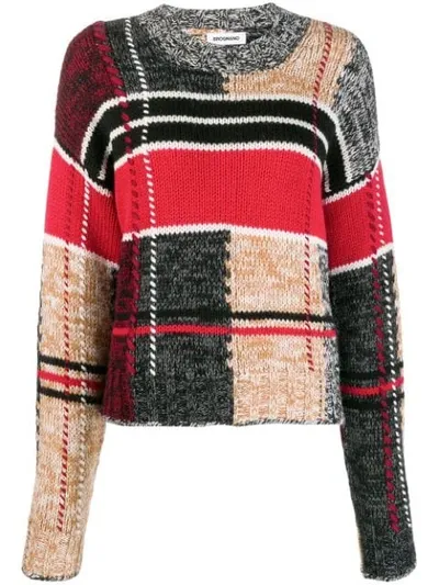 Brognano Patchwork Knit Jumper In Neutrals