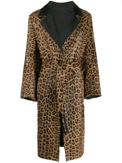 Simonetta Ravizza Leopard Print Coat In Brown