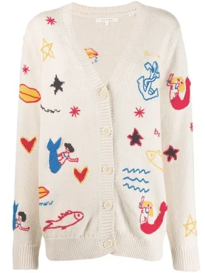 Chinti & Parker Nautical Patterned Cardigan In Neutrals