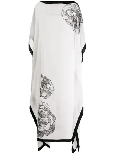 Carine Gilson Floral Print Kaftan In White