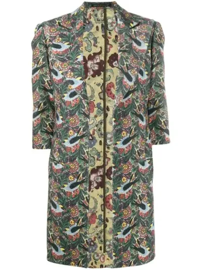 Pre-owned Yohji Yamamoto 1990's Floral Coat In Green