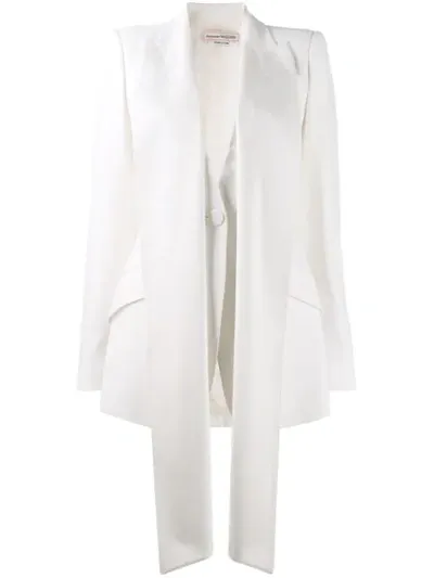 Alexander Mcqueen Oversized Lapel Blazer In White