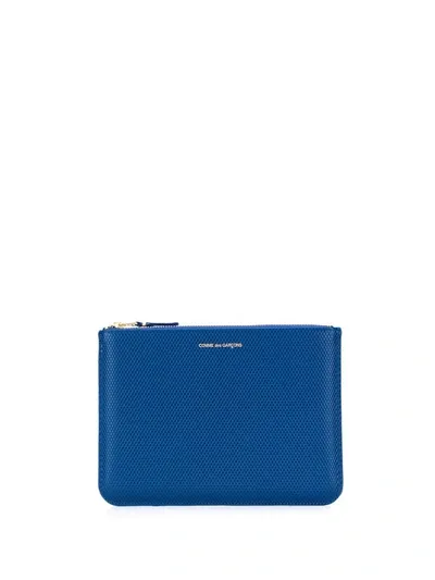 Comme Des Garçons Top Zipped Wallet In Blue