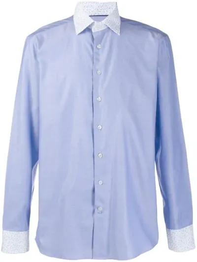 Etro Printed Trim Shirt In Blue