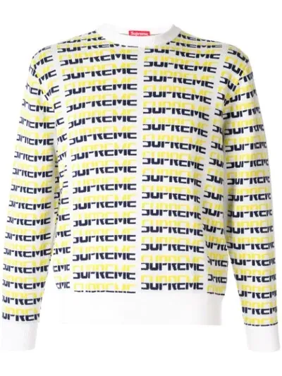 Supreme Repeat Logo Jumper In White