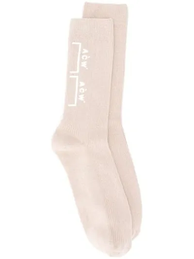 A-cold-wall* Bracket Logo Socks In Neutrals