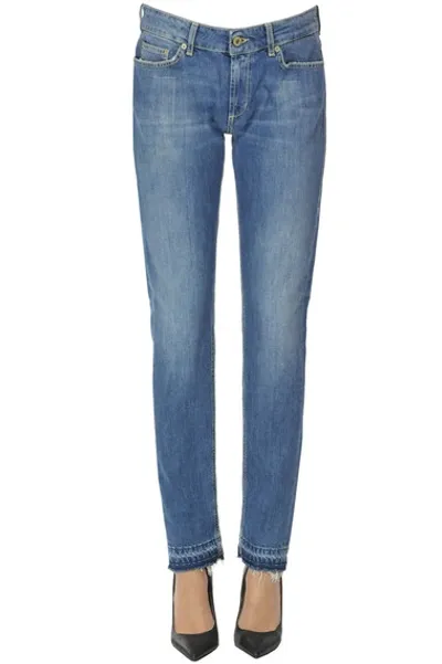 Dondup Monroe Skinny Fit Low Waist Jeans In Light Denim