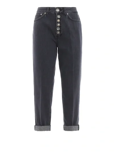 Dondup Koons Loose Fit Dark Grey Cropped Jeans