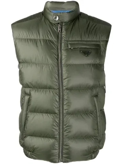 Prada Sage Green Ripstop Nylon Padded Vest