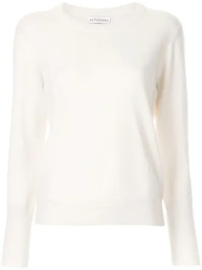 Altuzarra Fillmore Braided Cashmere Sweater In White