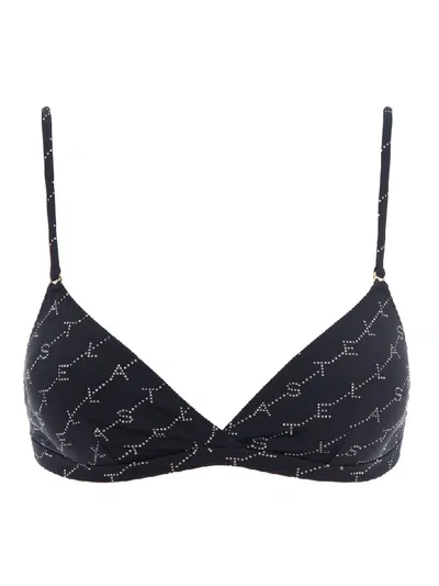 Stella Mccartney Monogram Bikini Top In Black