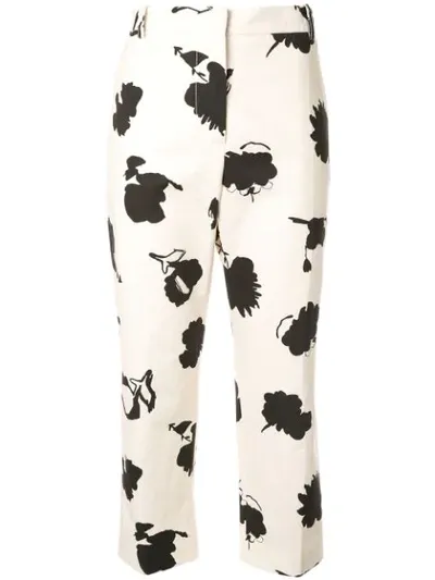 Marni Happy Print Trousers In Neutrals