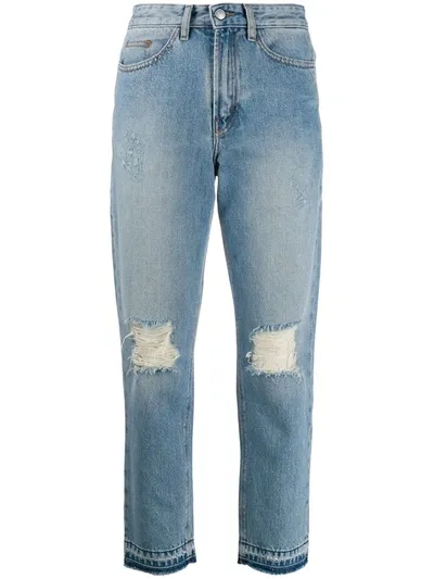 Zadig & Voltaire Distressed Straight Jeans In Blue