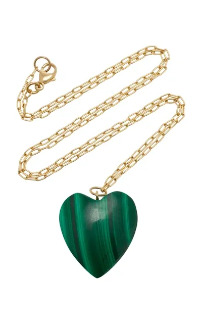 Haute Victoire 18k Gold And Malachite Necklace In Green