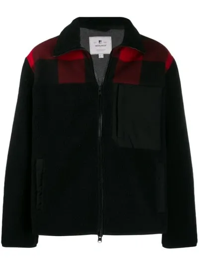 Woolrich Collared Check Jacket In Black