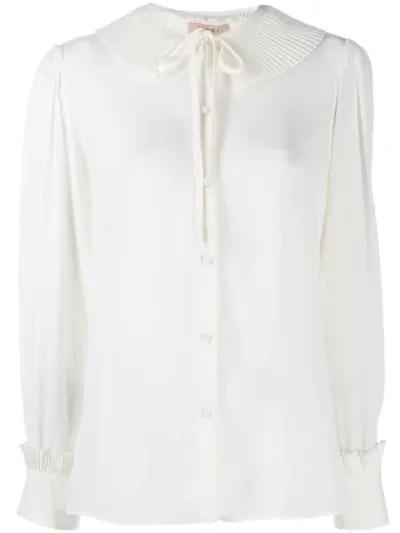 Twinset Pleated Collar Shirt In White