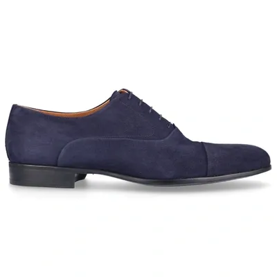 Moreschi Business Shoes Derby Dublin Calfskin Logo Dark Blue