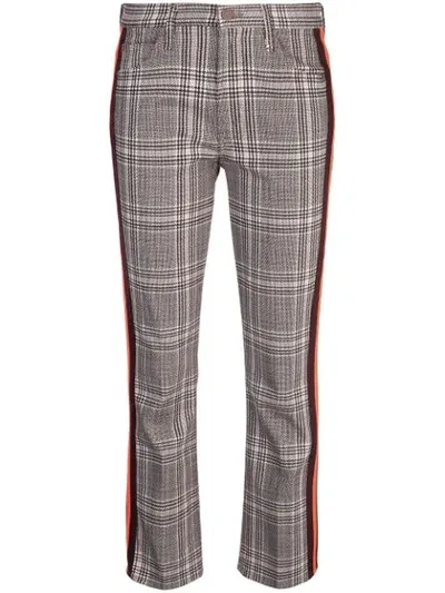 Mother Insider Plaid Kick Flare Cropped Pants In Multi