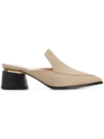 Nicholas Kirkwood Beya 55mm Mules In Beige Calfskin Leather In Neutrals