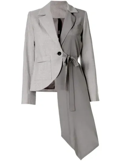 Taylor Slide Asymmetric Blazer In Grey