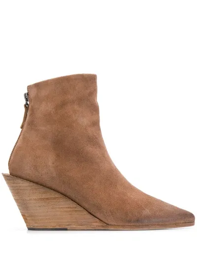 Marsèll Wedge Ankle Boots In Neutrals