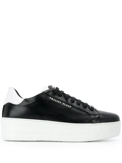 Philipp Plein Logo Platform Sneakers In Black