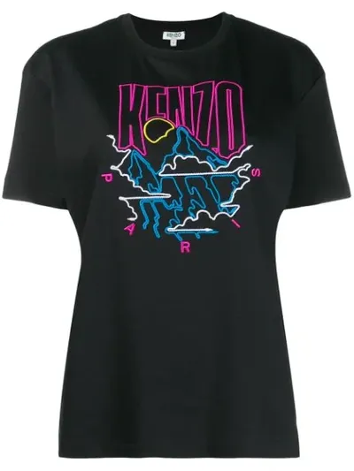 Kenzo Embroidered Logo T-shirt In 99 Black