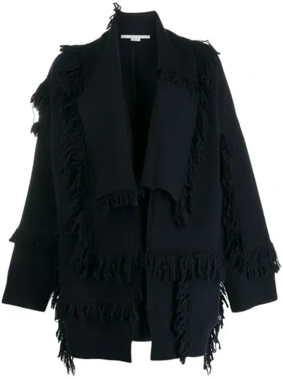 Stella Mccartney Shaggy-knit Layered Cardigan In Blue