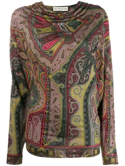 Etro Paisley Print Jumper In Green