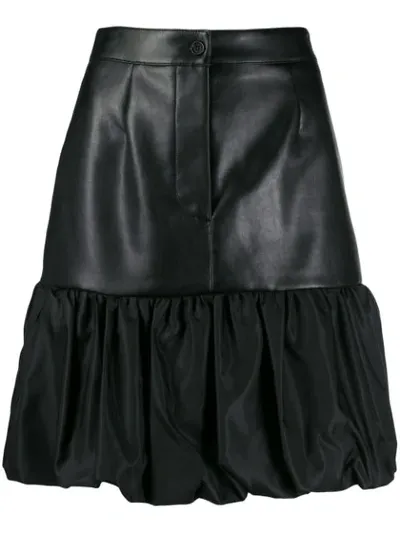 Brognano Ruffle-trim Faux-leather Skirt In 99