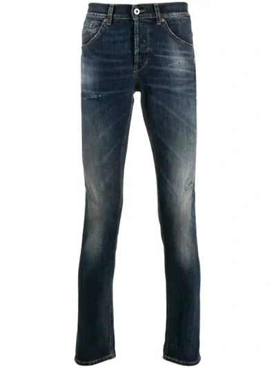 Dondup George Distressed Slim Fit Jeans In Blue