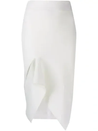 Tom Ford Asymmetric Pencil Skirt In Chalk