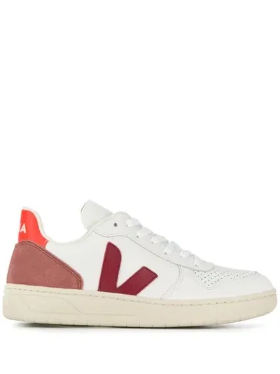 Veja V-10 Logo Sneakers In White