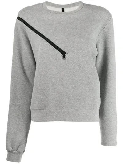 Ben Taverniti Unravel Project Zipper Shoulder Sweater In Grey