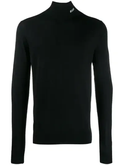 Msgm Roll Neck Jumper In Black