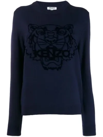 Kenzo Tiger Intarsia Jumper In Blue