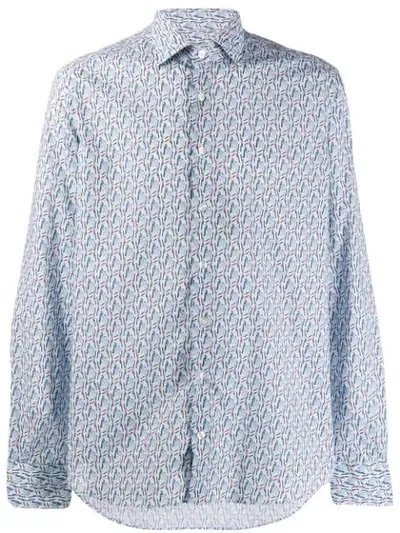 Etro Printed Classic Shirt In Blue