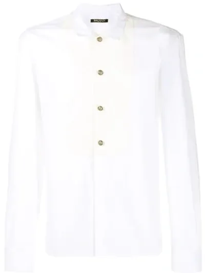 Balmain Tuxedo Shirt In White