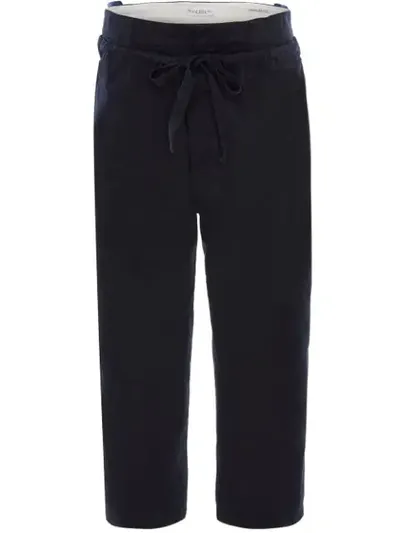 Jw Anderson Drawstring Double Front Trousers In Blue