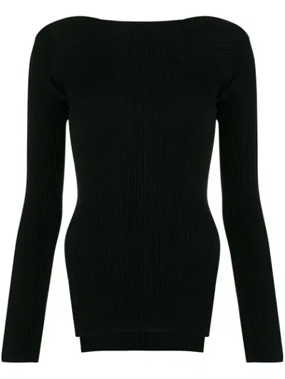 Alexander Wang Ribbed Knit Sweater In Black