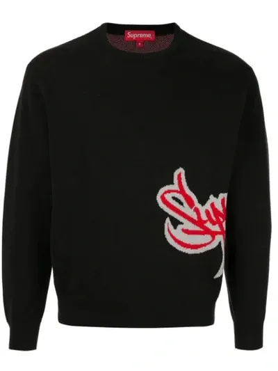 Supreme Tag Logo Sweater In Black