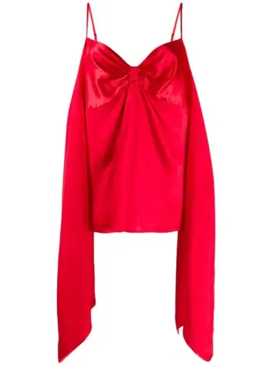 Mm6 Maison Margiela Draped Slip Top In Red