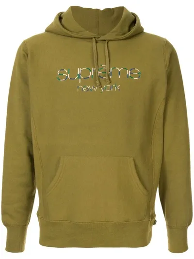 Supreme Classic Logo Hoodie In Green