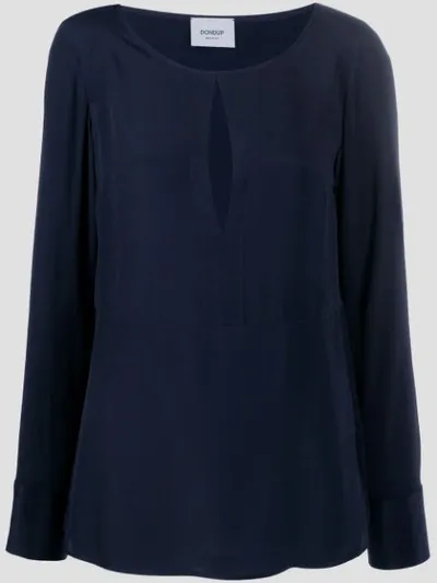 Dondup Keyhole Blouse In Blue