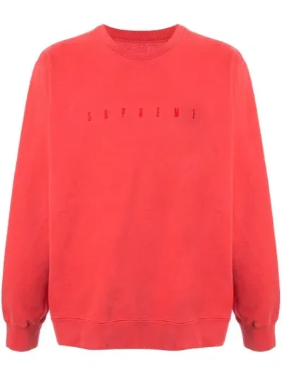 Supreme Embroidered Logo Sweatshirt In Red