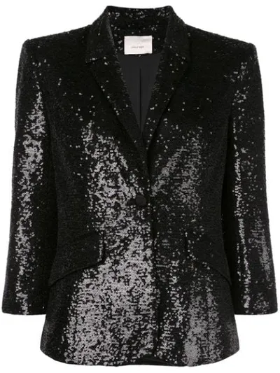 Cinq À Sept Cinq A Sept Jana Sequined Single-button Blazer In Black