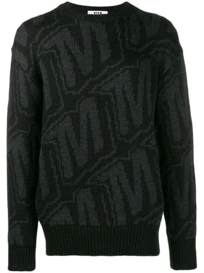 Msgm Logo Sweater In Black