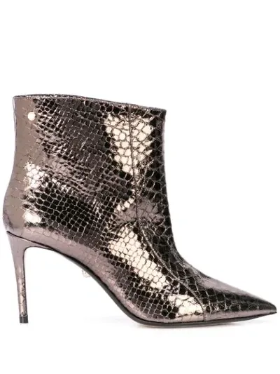 Alevì Alexis Metallic Ankle Boots In Grey